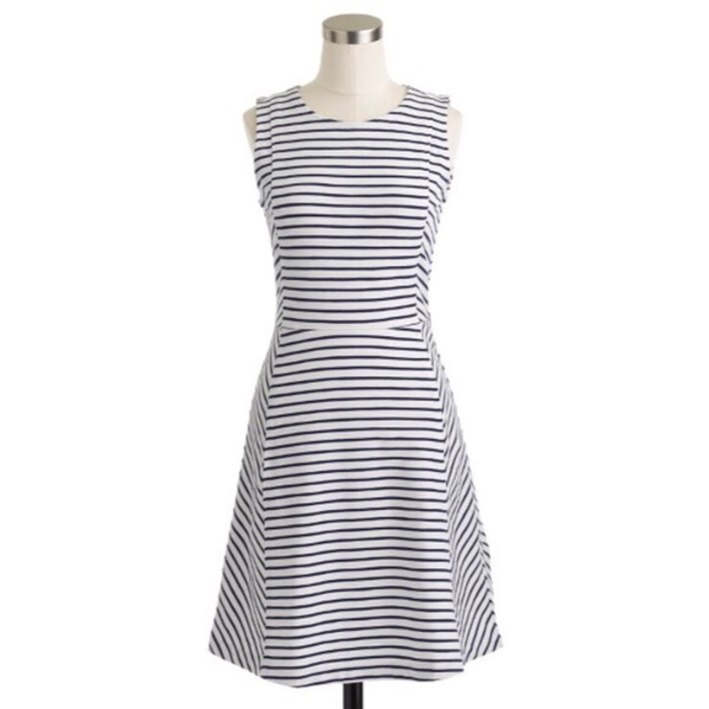 J.Crew striped fit and flare dress